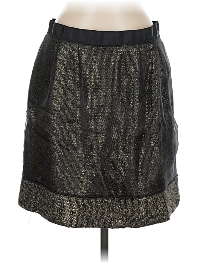 Pre-owned Ann Taylor Loft Faux Leather Skirt In Black