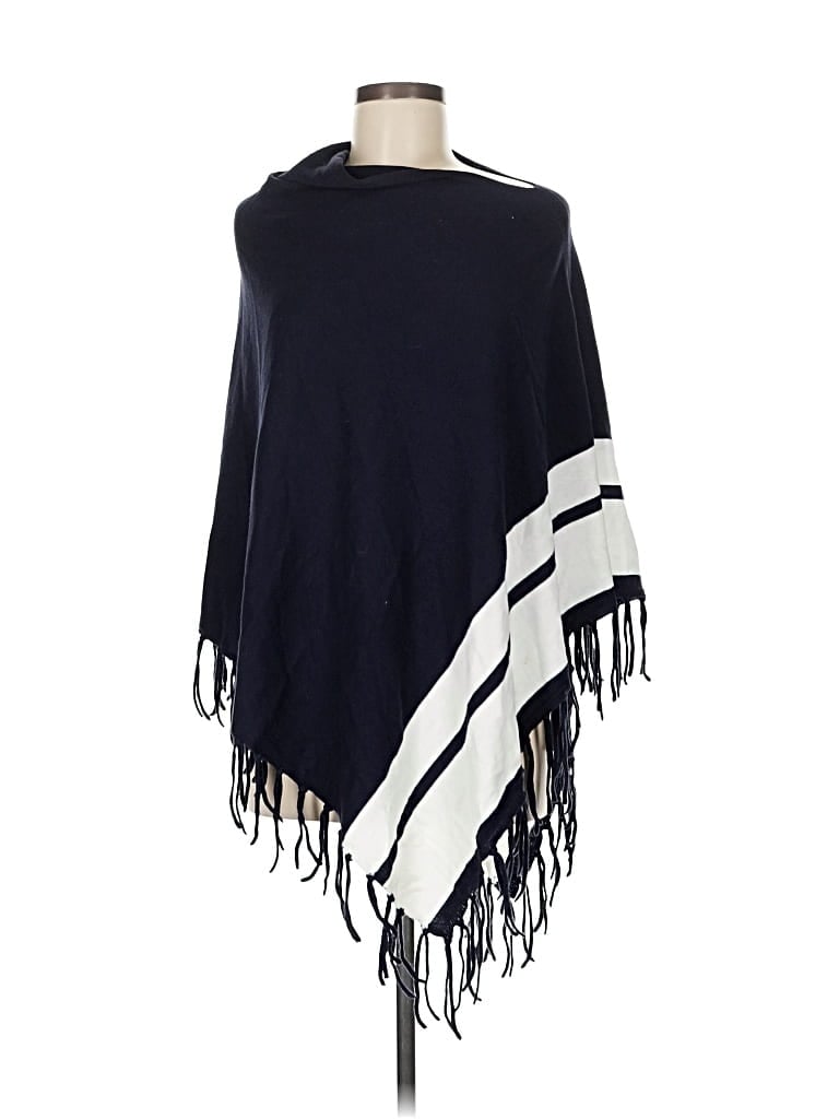 Pre-owned Mia + Tess Poncho In Blue