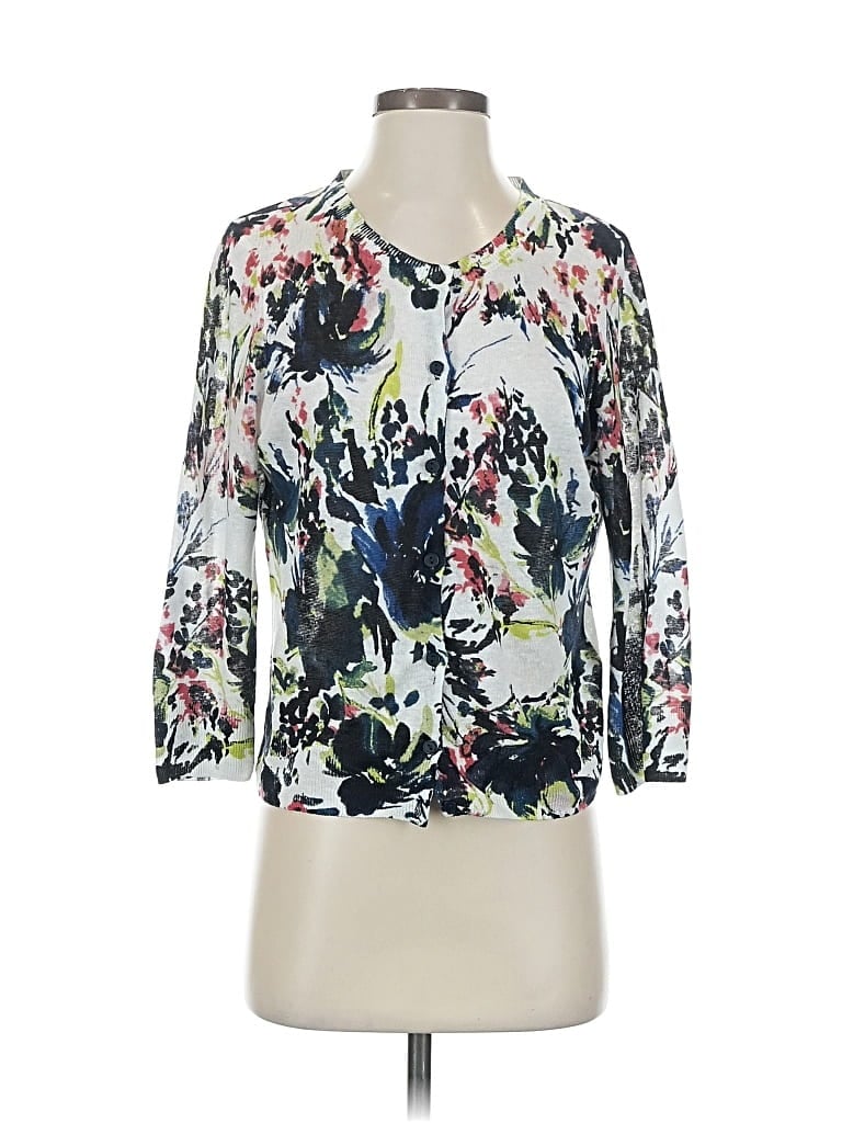 Pre-owned Jones & Co Cardigan Sweater In White