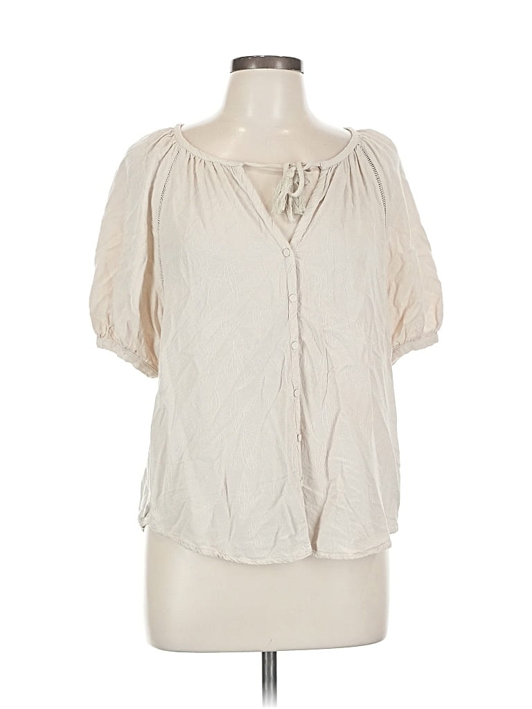Pre-owned Lovestitch Short Sleeve Blouse In White