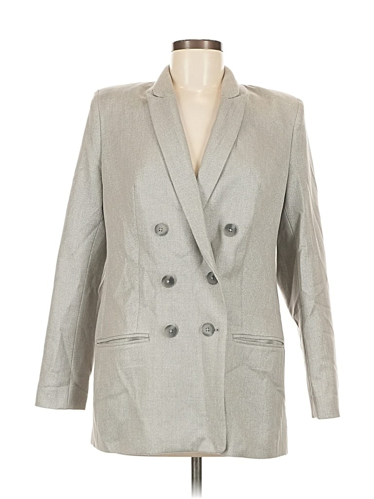 Pre-owned Express Blazer Jacket In Gray
