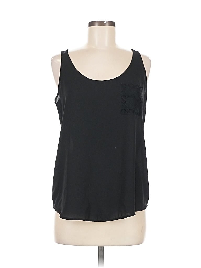 Pre-owned Ann Taylor Loft Sleeveless Top Black Scoop Neck Tops