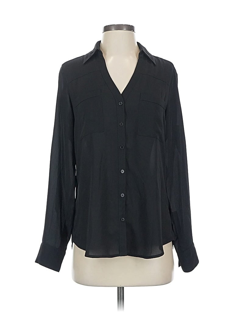 Pre-owned Express Long Sleeve Blouse In Black