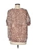 Karlie Animal Print Brown Tan Short Sleeve Blouse Size M - photo 2