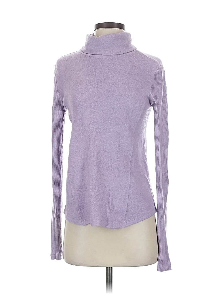 Pre-owned Saturday Sunday Long Sleeve Top Purple Turtleneck Tops
