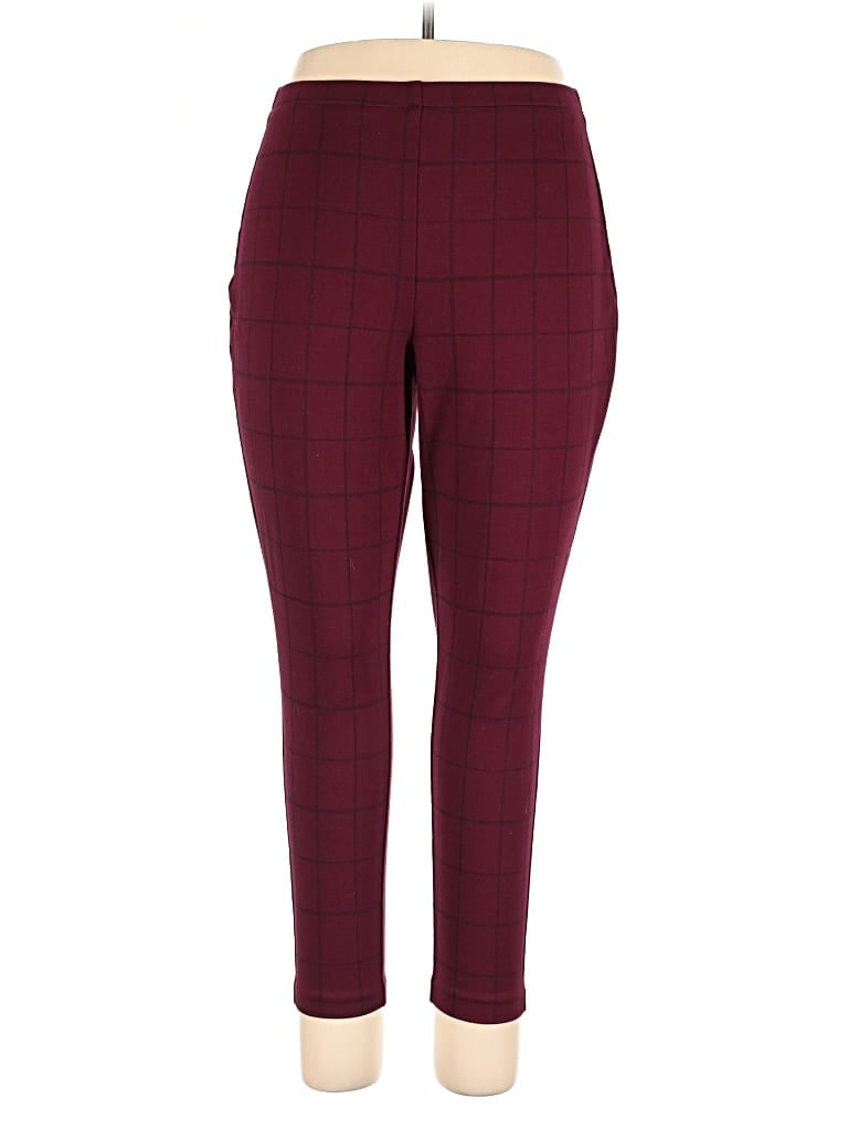 Pre-owned Croft & Barrow Casual Pants In Burgundy