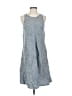 Lands' End Chevron-herringbone Gray Casual Dress Size S - photo 1