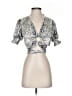 Moon River 100% Polyester Silver Short Sleeve Blouse Size S - photo 1