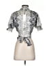 Moon River 100% Polyester Silver Short Sleeve Blouse Size S - photo 2