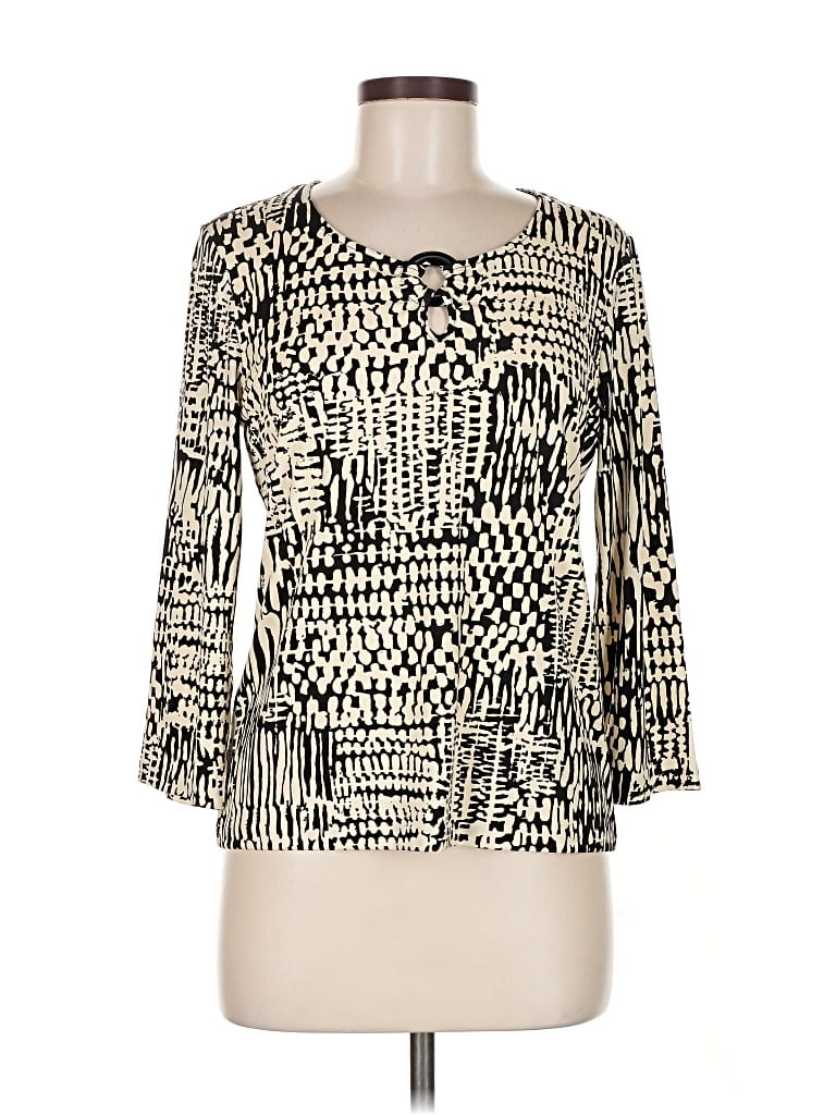 Pre-owned Jones Wear 3/4 Sleeve Blouse In White