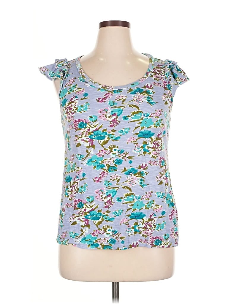 Pre-owned Ann Taylor Loft Outlet Sleeveless T-shirt In Blue