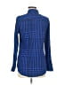 Foxcroft 100% Rayon Houndstooth Blue Long Sleeve Blouse Size 6 - photo 2