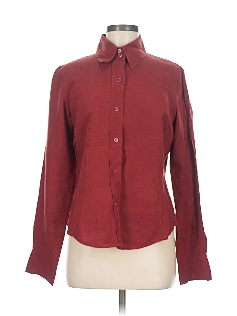 Pre-owned Façonnable Long Sleeve Button Down Shirt In Burgundy