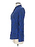 Foxcroft 100% Rayon Houndstooth Blue Long Sleeve Blouse Size 6 - photo 5