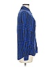 Foxcroft 100% Rayon Houndstooth Blue Long Sleeve Blouse Size 6 - photo 4