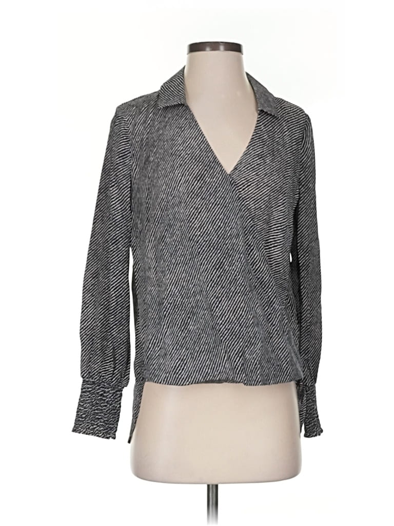 Pre-owned L'agence Long Sleeve Blouse In Gray