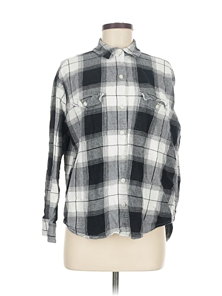 OLD NAVY Pre-owned Long Sleeve Button Down Shirt In Gray