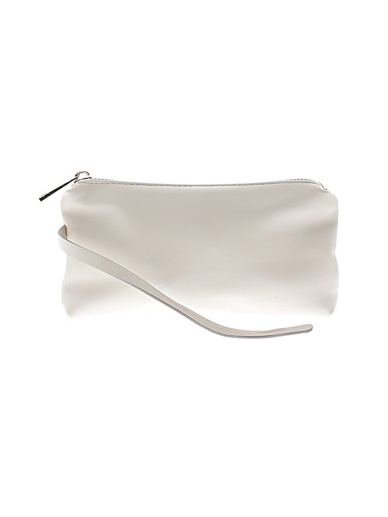 Pre-owned Unbranded Leather Wristlet In White