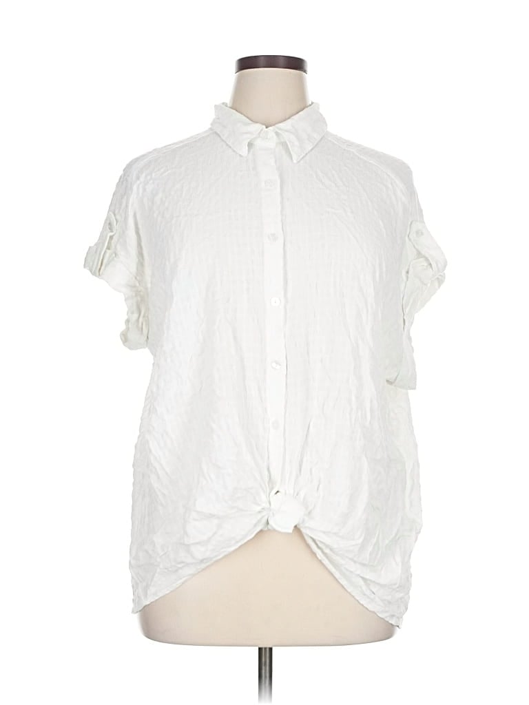 Pre-owned Jane And Delancey Short Sleeve Blouse In White