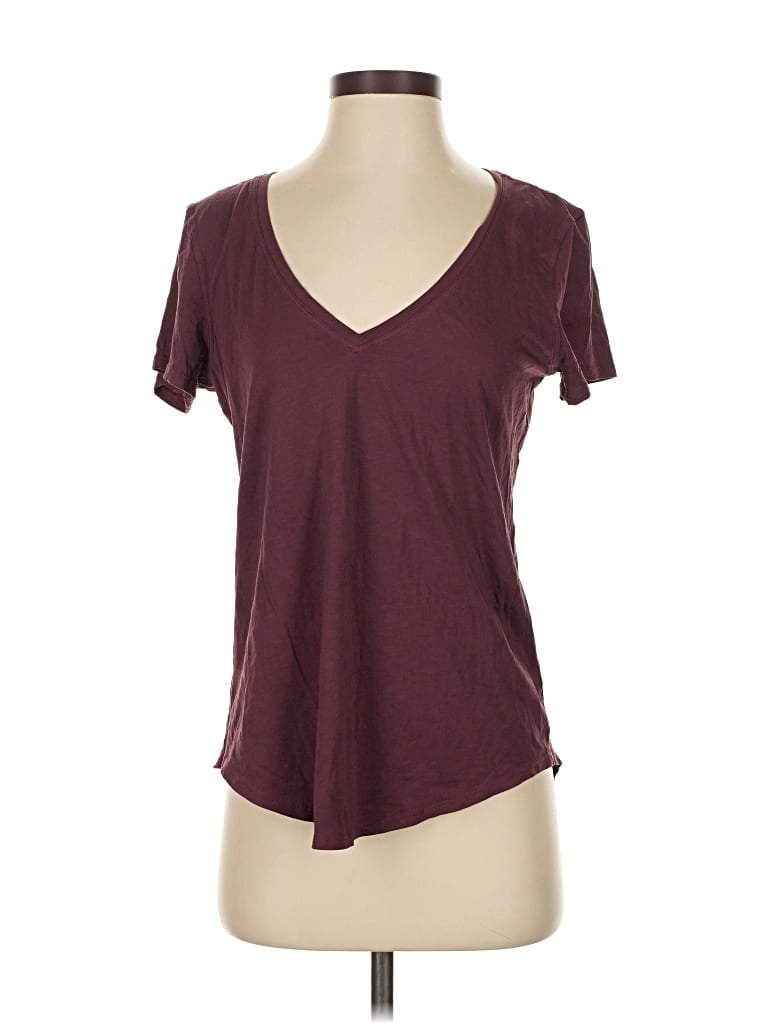 Pre-owned Lululemon Athletica Short Sleeve T-shirt In Burgundy