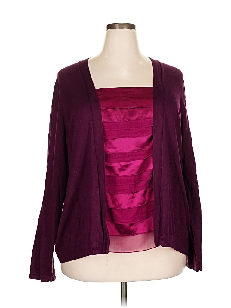 Pre-owned Apt. 9 Cardigan Sweater In Burgundy