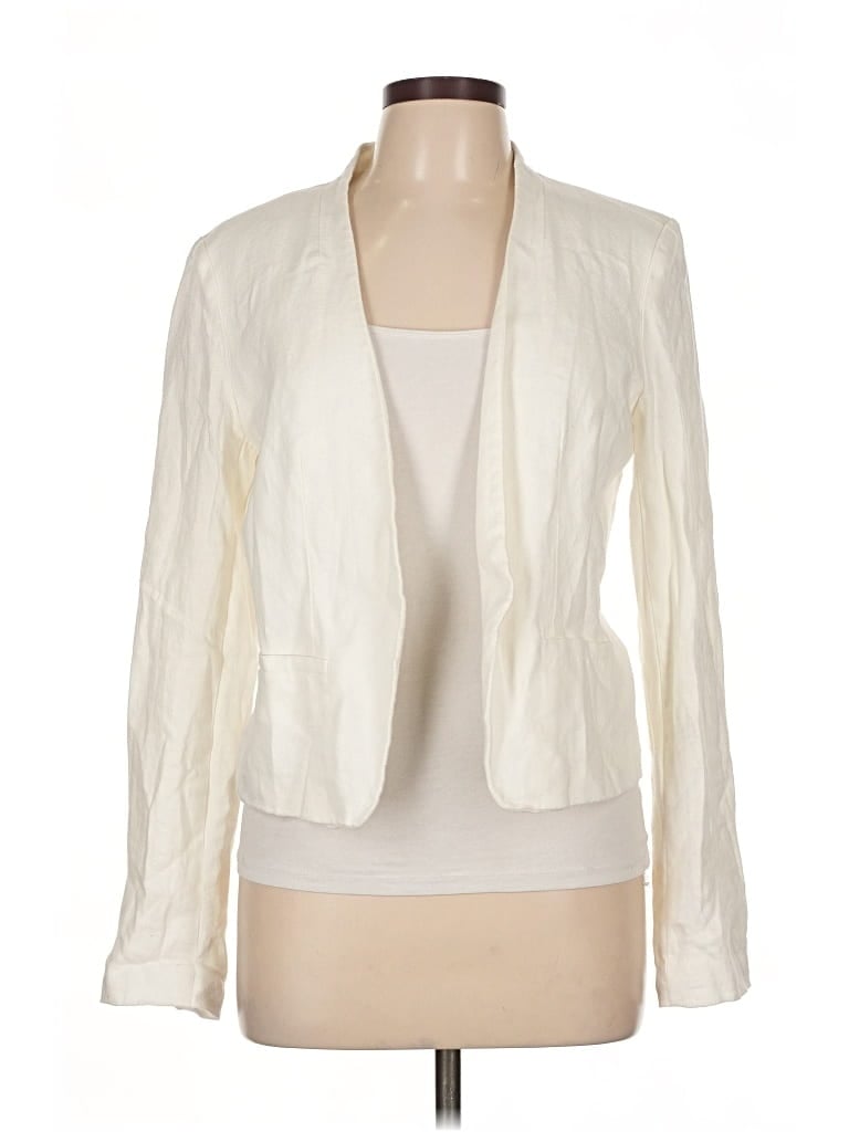Pre-owned Ann Taylor Loft Blazer Jacket In White