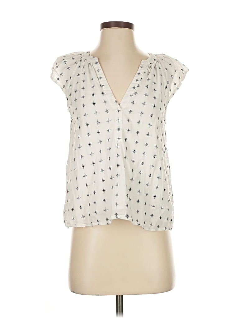 Pre-owned Evereve Sleeveless Blouse In White