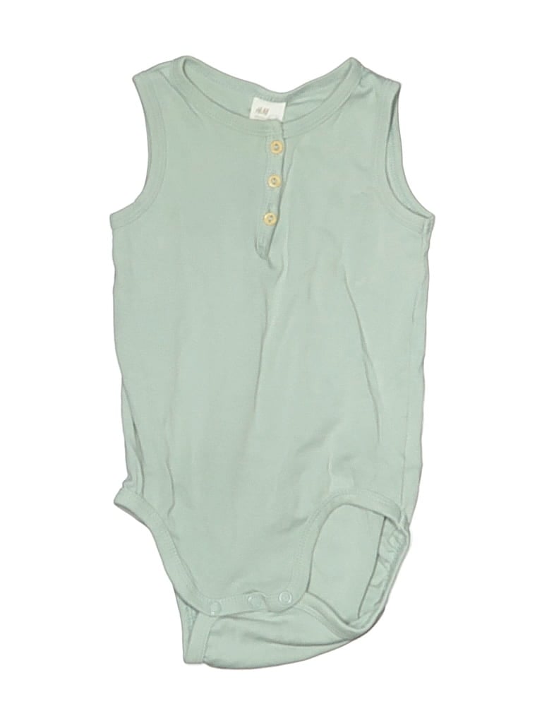 Pre-owned H&m Babies' Short Sleeve Onesie In Green