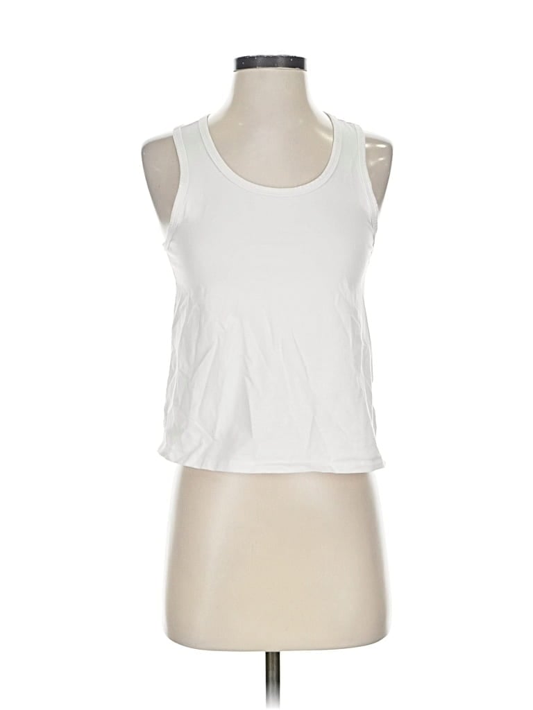 Pre-owned Athleta Sleeveless T-shirt In White