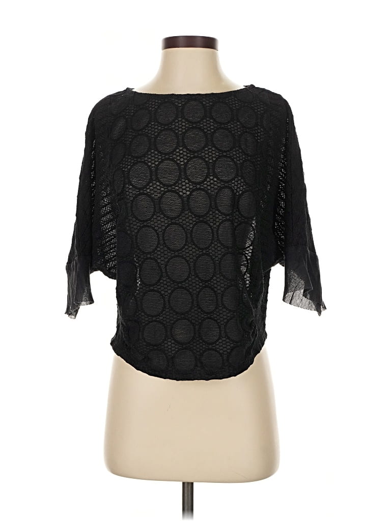 Pre-owned Akemi + Kin 3/4 Sleeve Top Black Square Neckline Tops