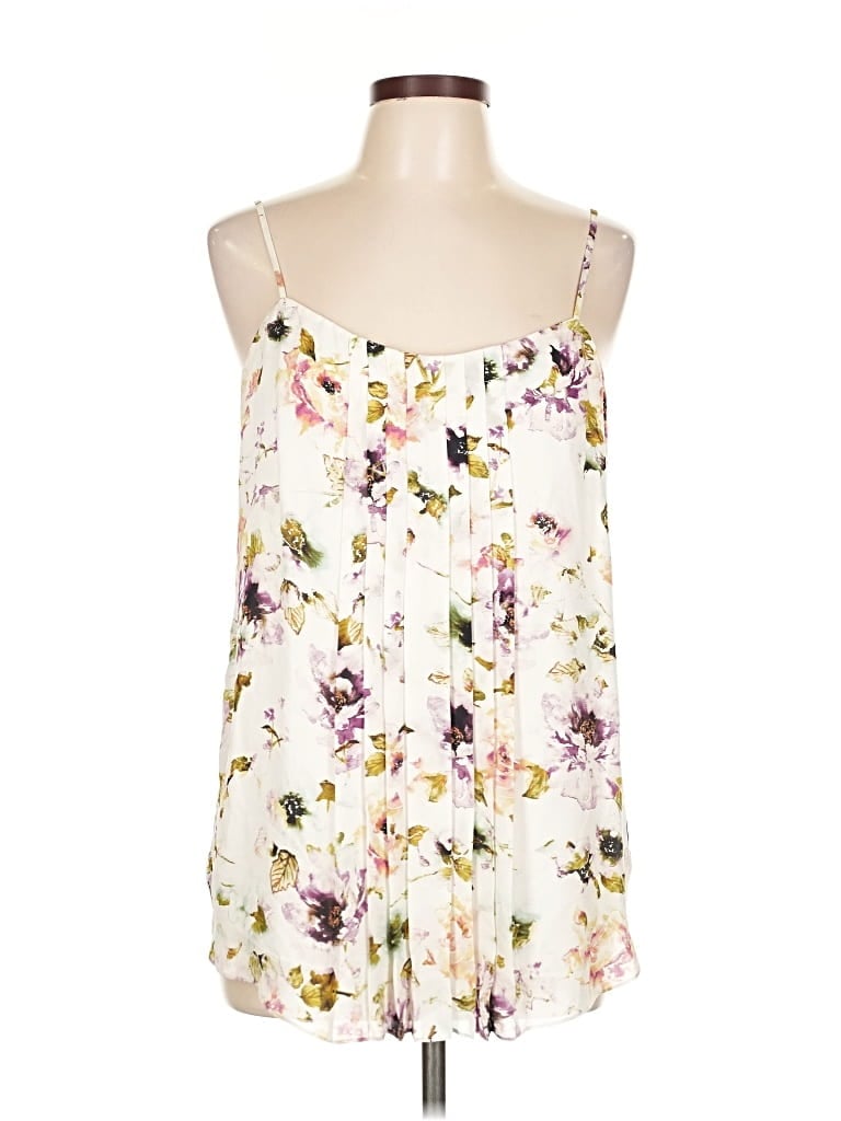 Pre-owned Haute Hippie Sleeveless Silk Top Ivory Sweetheart Neckline Tops In White