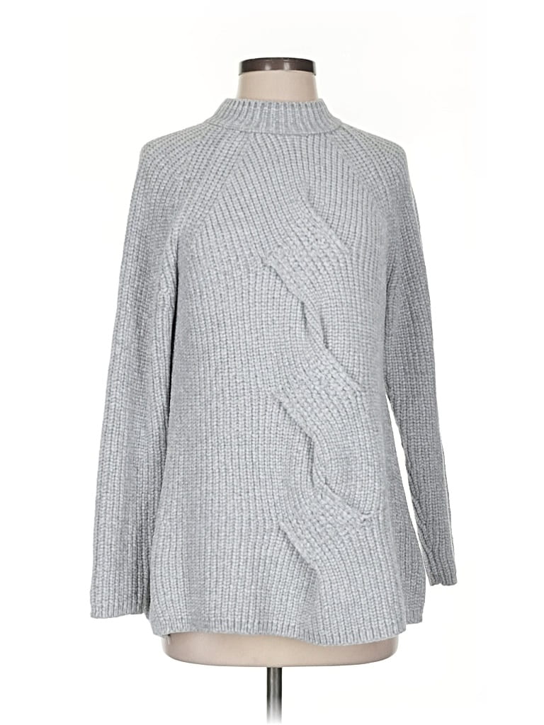 Pre-owned Jjill Turtleneck Sweater In Gray