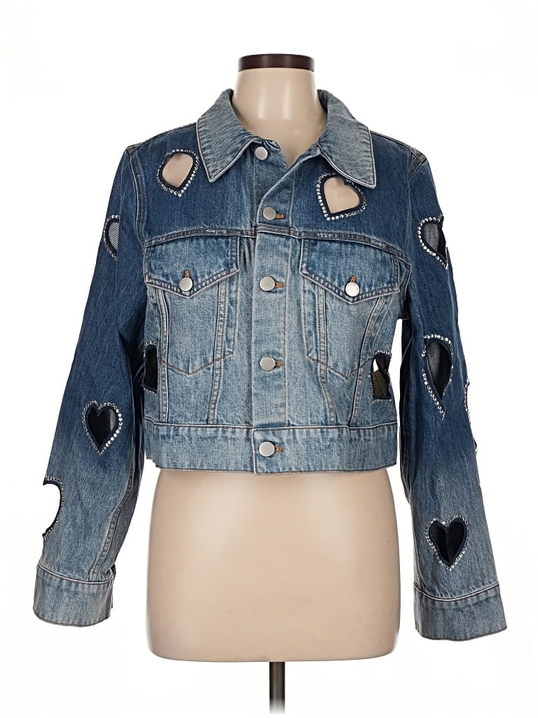 Pre-owned Alice And Olivia Alice + Olivia Denim Jacket In Blue