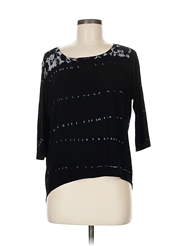 Pre-owned Michael Stars 3/4 Sleeve T-shirt In Black