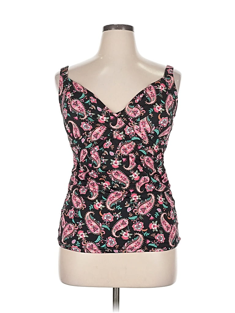 Pre-owned Lands' End Tank Top Pink Sweetheart Neckline Tops