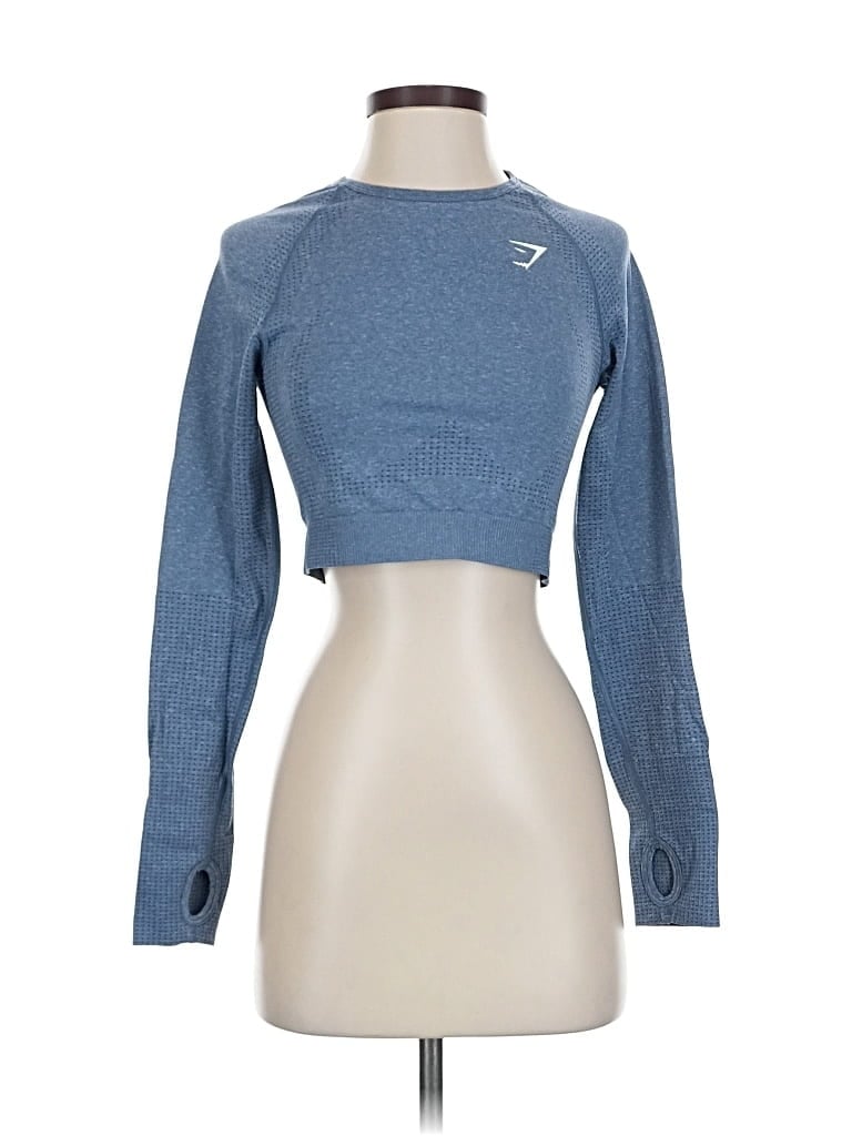 Pre-owned Gymshark Long Sleeve T-shirt In Blue