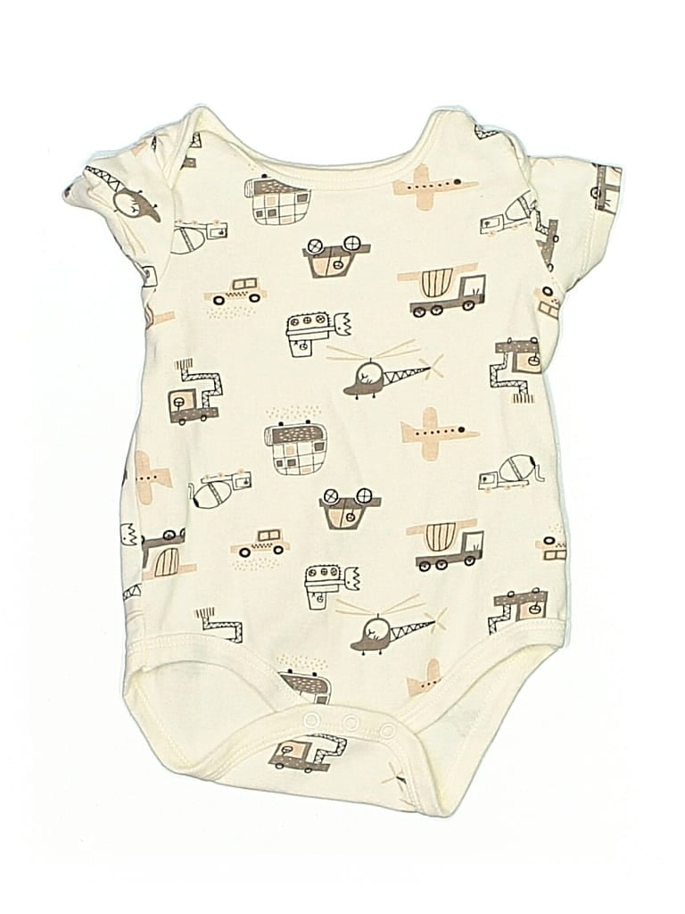 Pre-owned Assorted Brands Babies' Short Sleeve Onesie In White