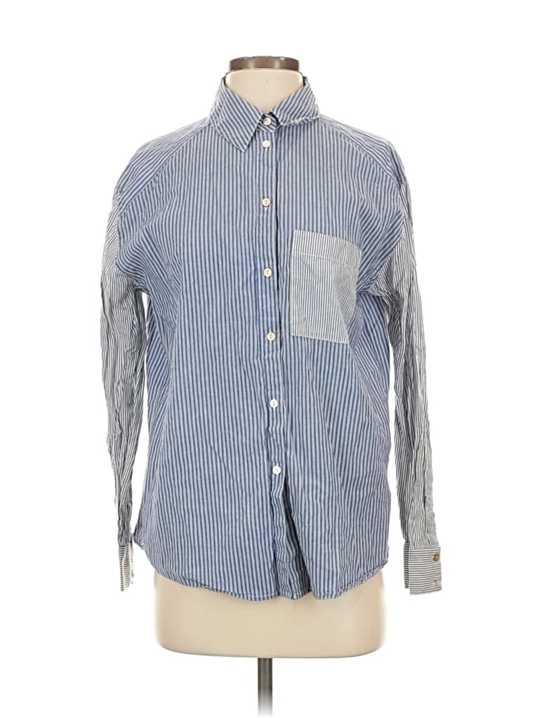 Click to view more detailed imagery on our partner's website Pre-owned Ba&sh Long Sleeve Button Down Shirt In Blue