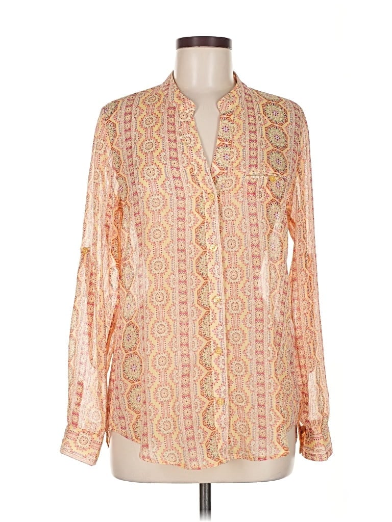 Pre-owned Kut From The Kloth Long Sleeve Blouse In Orange