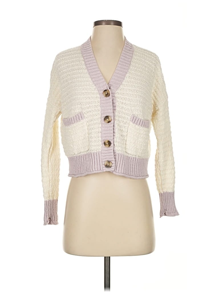 Pre-owned Madewell Cardigan Sweater In White