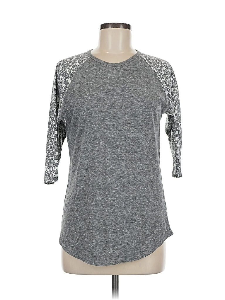 Pre-owned Lularoe 3/4 Sleeve T-shirt In Gray