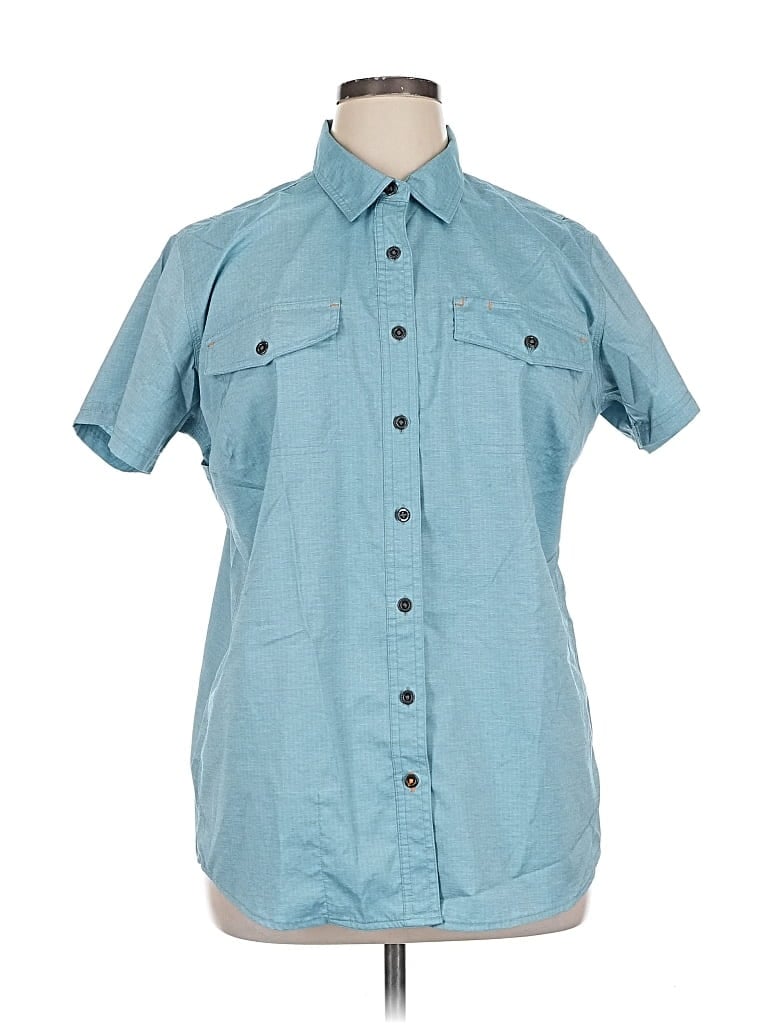 Pre-owned Assorted Brands Short Sleeve Button Down Shirt In Blue