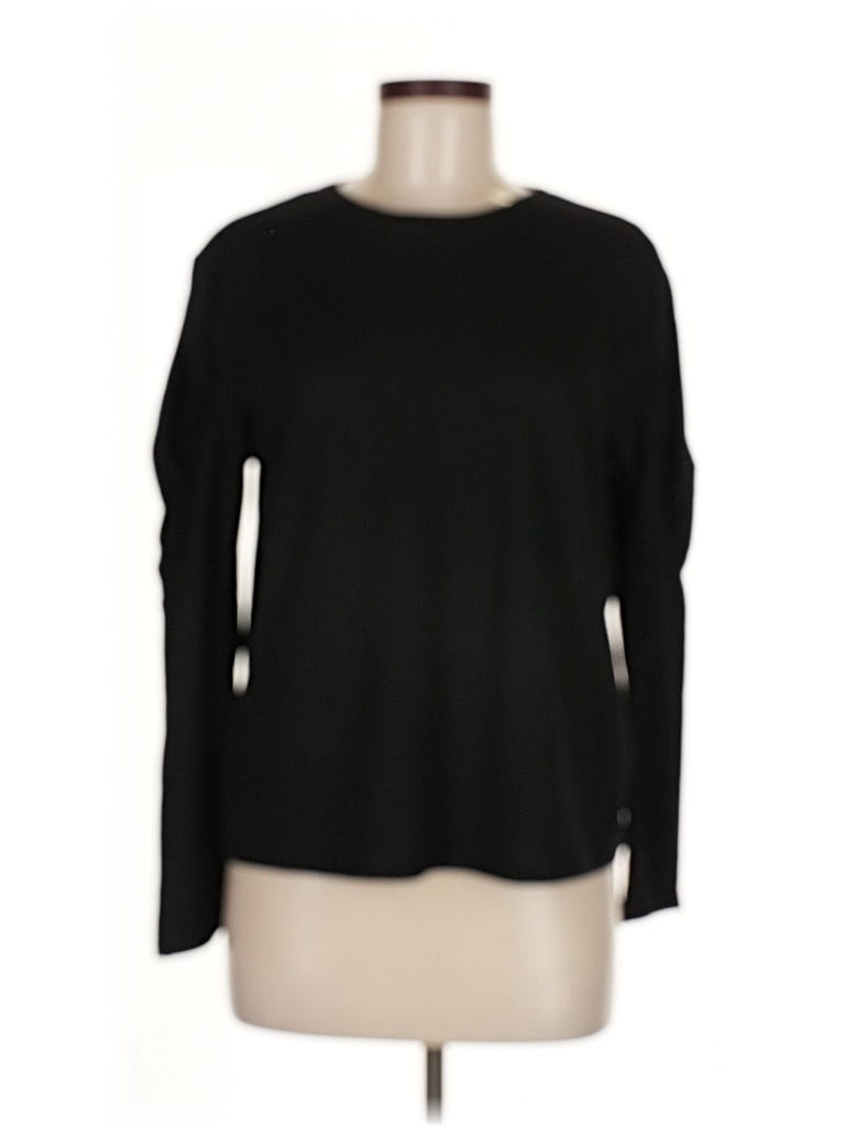 Pre-owned Trafaluc By Zara Long Sleeve Top Black Boatneck Tops