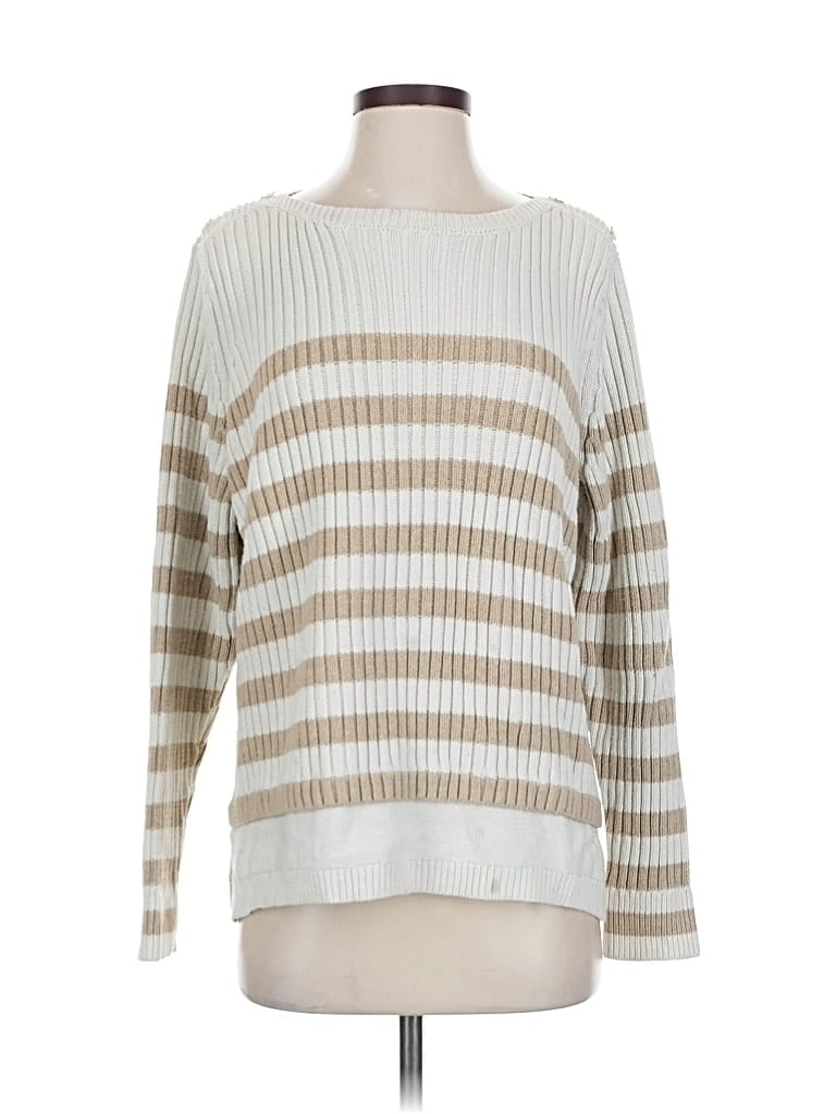 Pre-owned Croft & Barrow Pullover Sweater In White