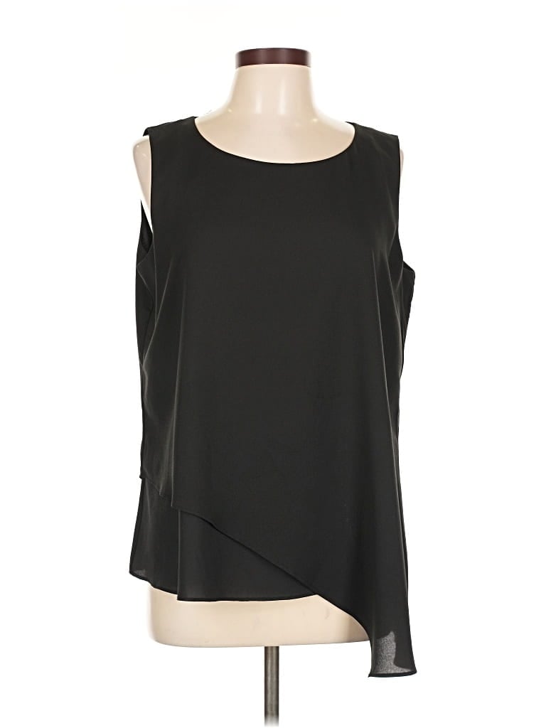 Pre-owned Bisou Bisou Sleeveless Blouse In Black