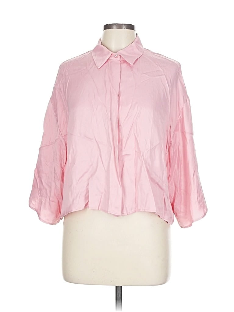 Click to view more detailed imagery on our partner's website Pre-owned Zara 3/4 Sleeve Button Down Shirt In Pink