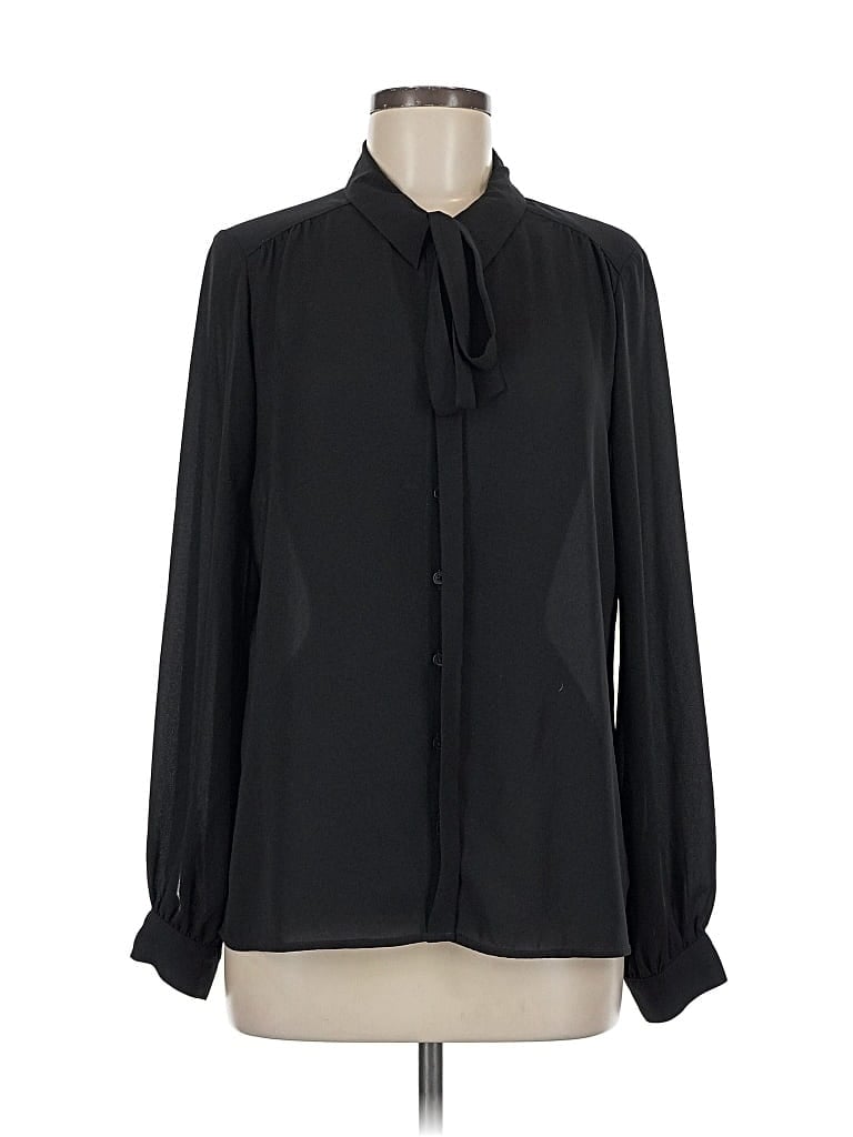 Pre-owned Express Long Sleeve Blouse In Black