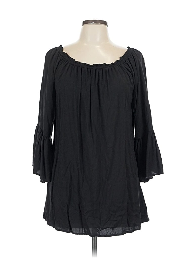 Pre-owned Blu Pepper 3/4 Sleeve Blouse In Black