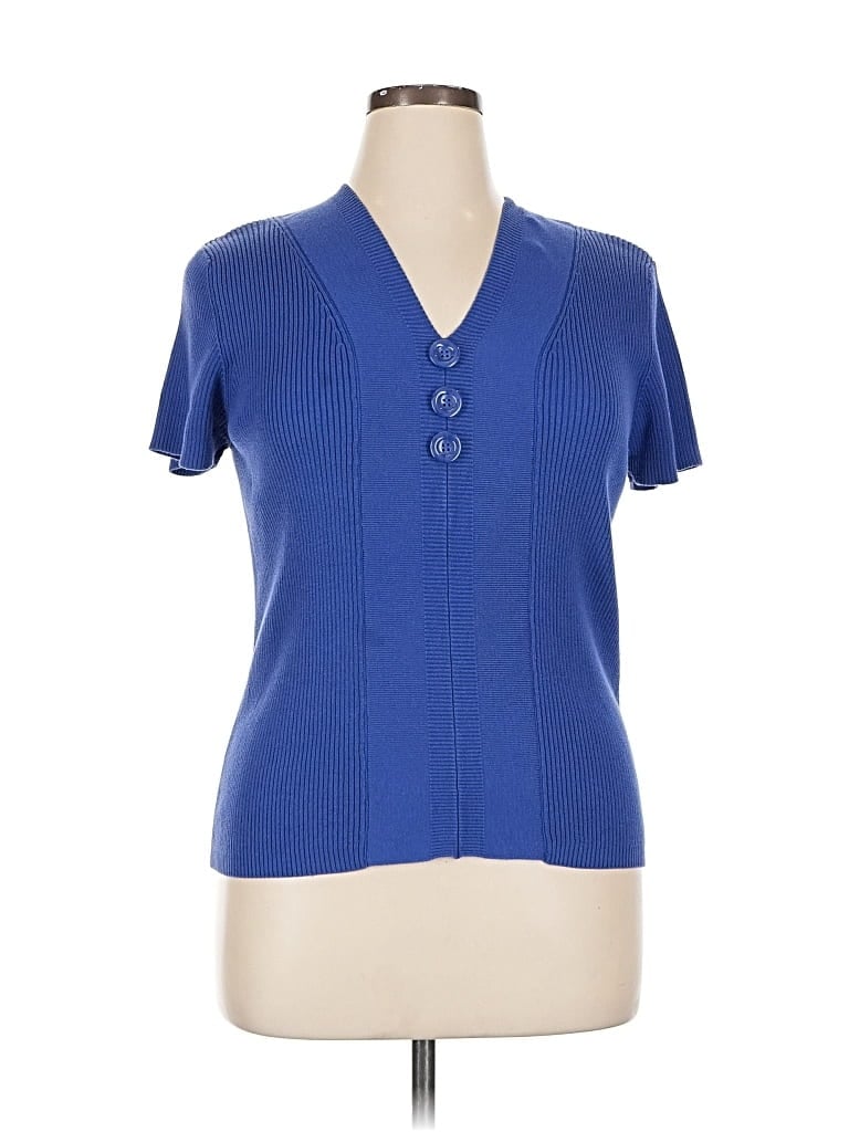 Pre-owned Dressbarn Short Sleeve Top In Blue