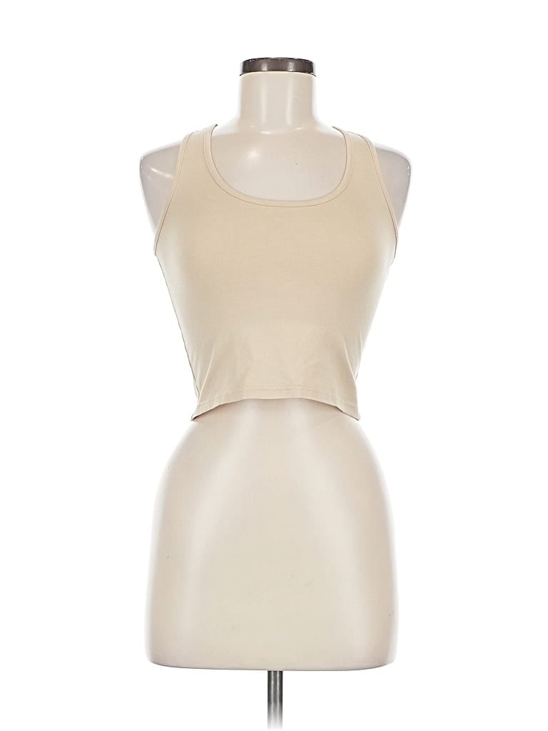 Pre-owned Unbranded Tank Top Ivory Halter Neckline Tops In White